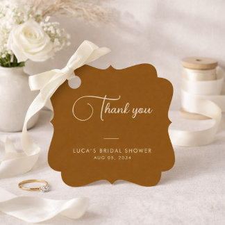 Étiquettes Cadeau Elegant Minimal Bridal Shower Thank You Tag