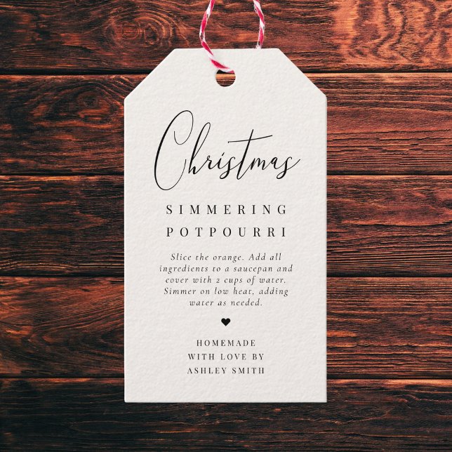 Étiquettes-cadeau Elegant Minimalist Christmas Simmering Potpourri (Créateur téléchargé)