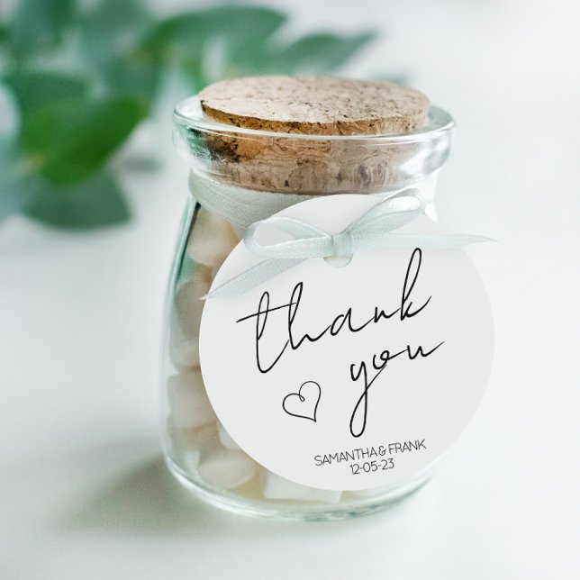 Étiquettes Cadeau Élégant minimaliste Merci Mariage (Créateur téléchargé)