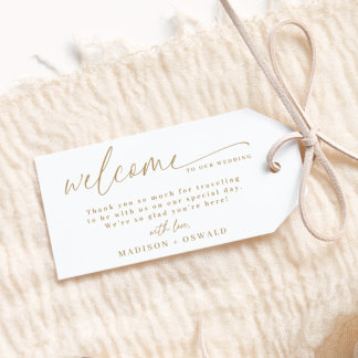Étiquettes-cadeau Élégant minimaliste Script Mariage Bienvenue Cadea