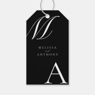 Étiquettes-cadeau Élégant Monogramme moderne minimaliste Mariage