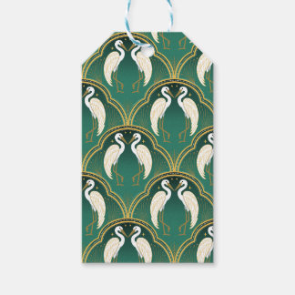 Étiquettes-cadeau Élégant Motif de grue Art Déco