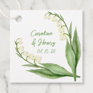 Étiquettes Cadeau Élégant Muguet Mariage Personnalisé