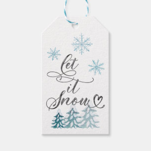 Étiquettes-cadeau Élégant Noël Laisser neiger les flocons de neige