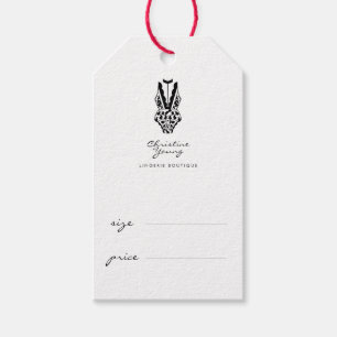 Étiquettes-cadeau Elégant noir blanc Lingerie Boutique Prix Tags