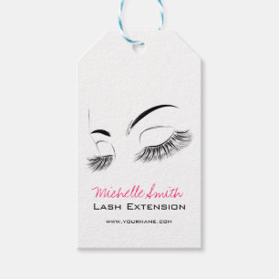 Étiquettes-cadeau Elégant noir et blanc Eyelashes Dessin Barre Lash