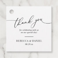 Elégant noir et blanc Faveurs Merci