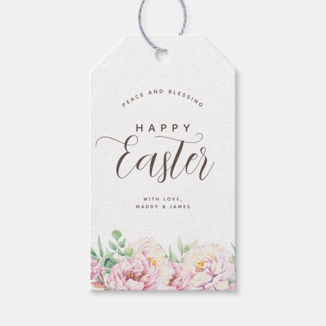 Étiquettes-cadeau Élégant Pastel Floral Easter Cadeau de Pâques (Devant)