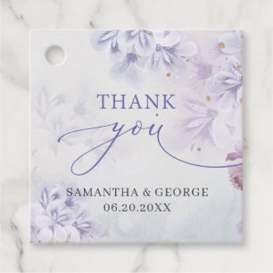 Étiquettes Cadeau Élégant pastel mauve fleurs mariage