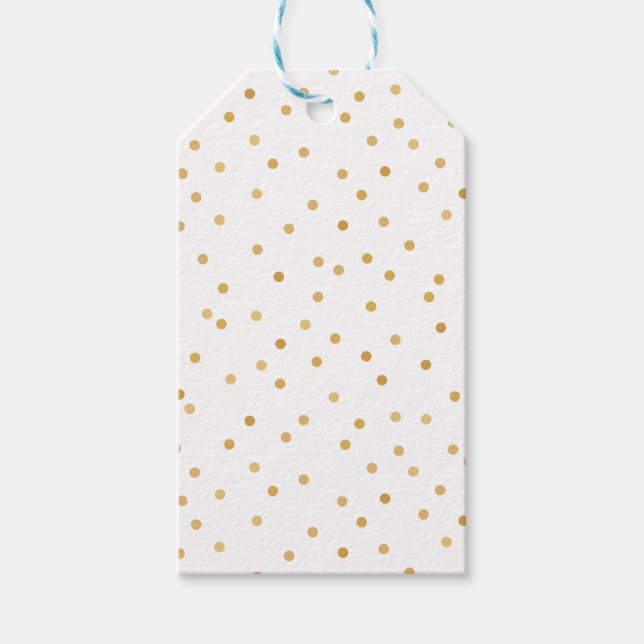 Étiquettes-cadeau Élégant point de Confetti Blanc Or Moderne (Devant)