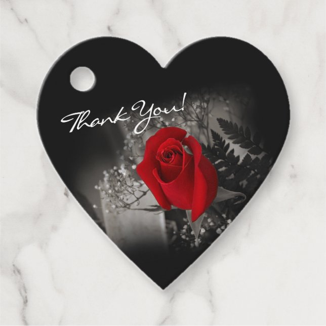 Étiquettes Cadeau Élégant Rose rouge Monochrome bébé souffle (Devant)