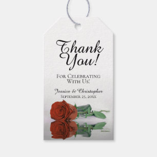 Étiquettes-cadeau Elégant rouille orange Rose Merci Mariage