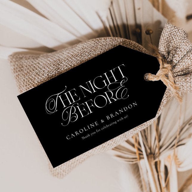 Étiquettes-cadeau Élégant Script La Nuit Avant Le Dîner De Répétitio (Créateur téléchargé)