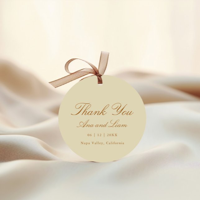 Étiquettes Cadeau Élégant Script minimal Merci moderne Mariage (Créateur téléchargé)