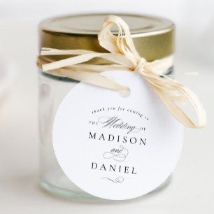 Étiquettes Cadeau Élégant script moderne Mariage classique