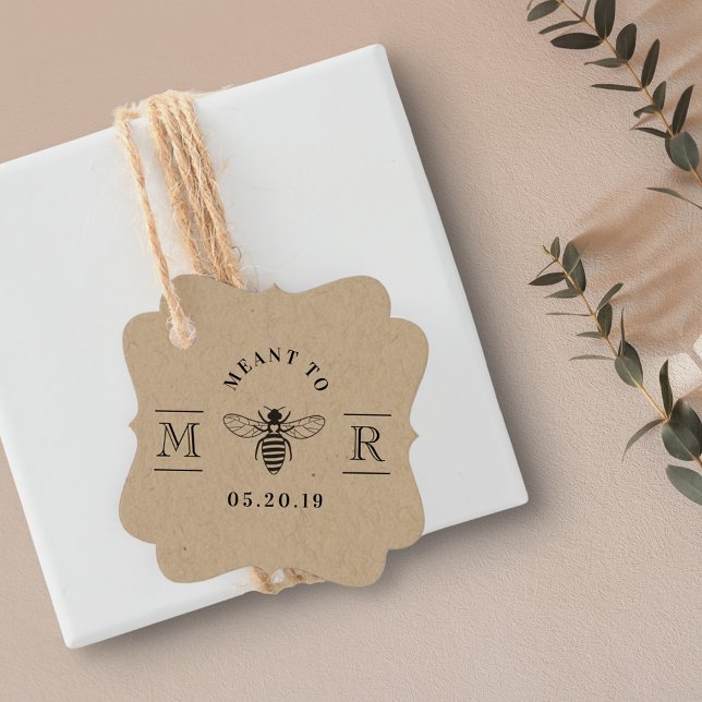 Étiquettes Cadeau Élégant signifié pour abeille Miel Mariage Kraft (Créateur téléchargé)