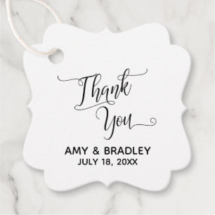 Étiquettes Cadeau Élégant, simple Mariage de Merci