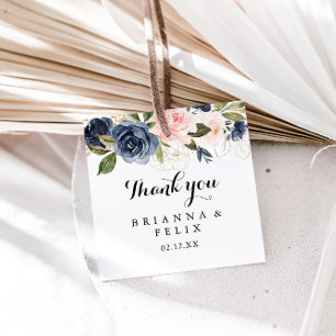 Étiquettes Cadeau Élégant simple unique Mariage floral d'hiver