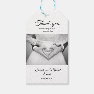 Étiquettes-cadeau Élégant traditionnel mariage photo Favor Tags