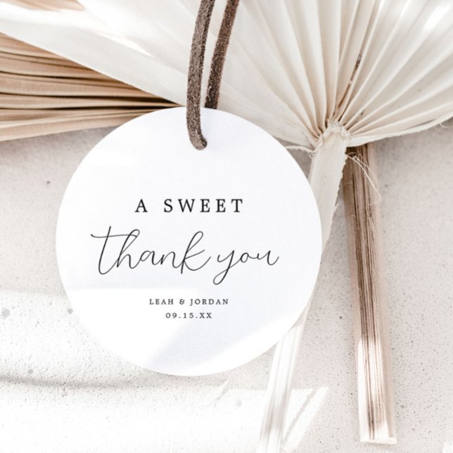 Étiquettes Cadeau Élégant Un Merci Doux Favoriser Mariage (Créateur téléchargé)