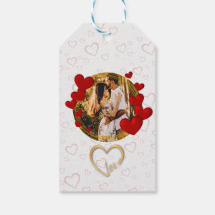 Étiquettes-cadeau Élégant Valentines, Amour, Anniversaire Coeur Roug