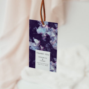 Étiquettes-cadeau Élégant violet Merci de brosse artistique