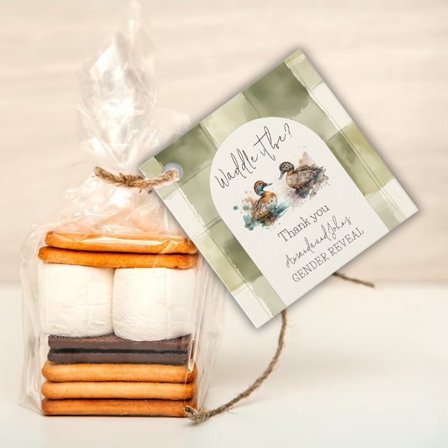 Étiquettes Cadeau Elégant Waddle It Be Mallard Duck Gender Reveal (Créateur téléchargé)