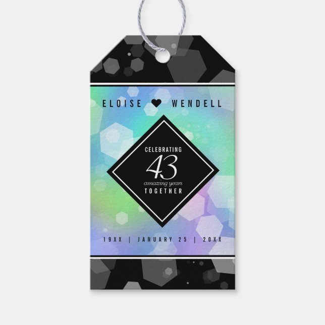Étiquettes-cadeau Élégante 43ème anniversaire du Mariage Opal (Devant)