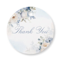 Elégante aquarelle bleu Dusty Merci floral