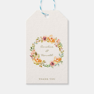 Étiquettes-cadeau Elégante aquarelle colorée Floral Mariage personna