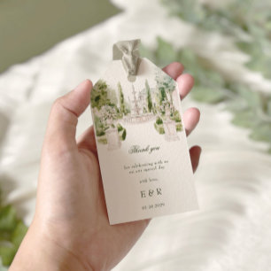 Étiquettes-cadeau Elégante aquarelle Manor Jardin Mariage