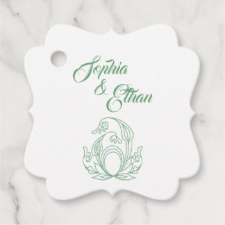Étiquettes Cadeau Élégante balise de préférence de mariage - Vert Ro