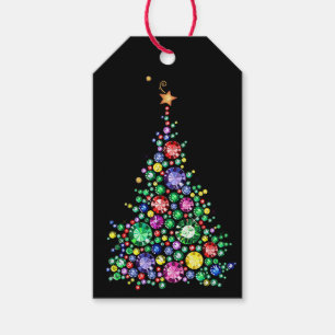 Étiquettes-cadeau Élégante Bling Christmas Tree Gift Balise