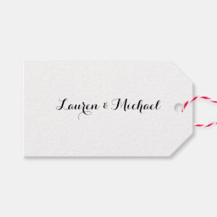 Étiquettes-cadeau Élégante calligraphie minimaliste mariage noir bla