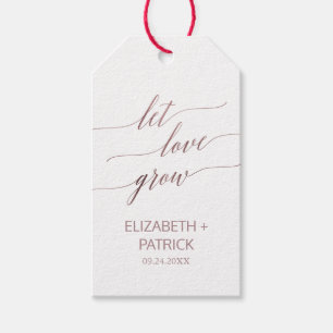 Étiquettes-cadeau Élégante calligraphie Rose Or Laisser l'amour gran