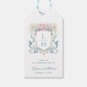Étiquettes-cadeau Élégante crête Rose avec mâchoire Mariage de mon