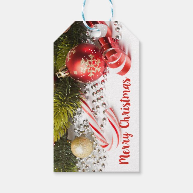 Étiquettes-cadeau Élégante décoration de Noël (Devant)
