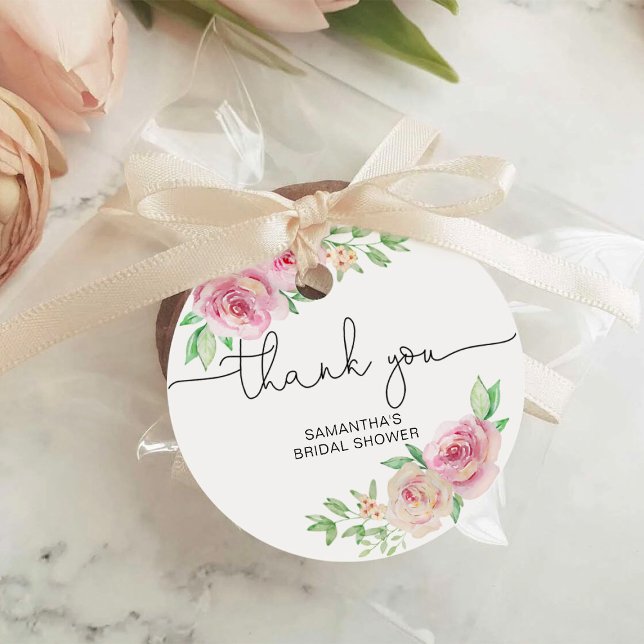 Étiquettes Cadeau Elégante douche de mariée rose (Créateur téléchargé)