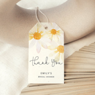 Étiquettes-cadeau Elégante douche nuptiale fleurie fleur sauvage aqu