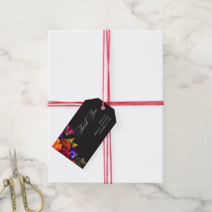 Étiquettes-cadeau Élégante et Vibrante Fête de Mariage Florale de Ré