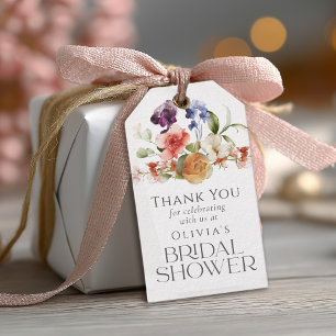 Étiquettes-cadeau Élégante Fantaisie Florale Mariage
