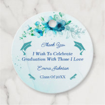 Élégante Fleur Bleue Customisée Graduation