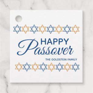 Étiquettes Cadeau Elégante Happy Passover Star de David Personnalisé