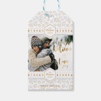 Étiquettes-cadeau Élégante photo d'amour de Noël