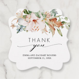 Étiquettes Cadeau Elégante Terre fleurit Floral Mariage Merci