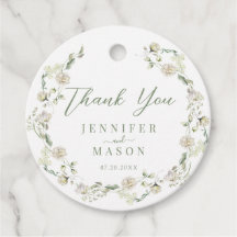 Élégante verdure Florale Mariage d'été Merci