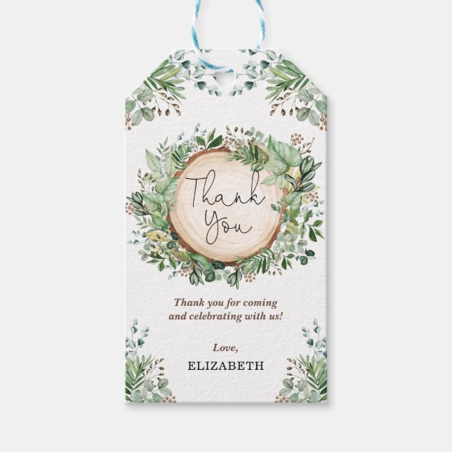 Étiquettes-cadeau Elégante verdure Jardin botanique Mariage Mariage (Devant)