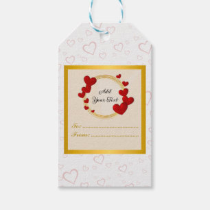 Étiquettes-cadeau Élégantes Saint-Valentin, Amour, Cœur Rouge Annive