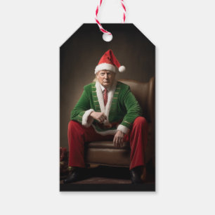 Étiquettes-cadeau Elf de Noël Donald Trump