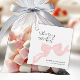 Étiquettes Cadeau Elle a Noué le Nœud Ruban Remerciements pour la Fê